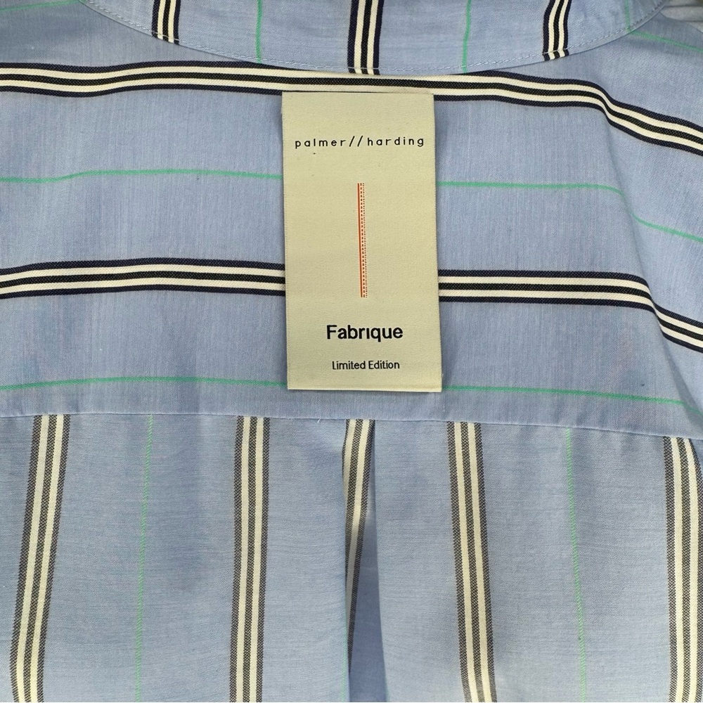 Palmer//Harding Sara Striped Cotton Neck Tie Shirt Blue 2 - Picture 5 of 6
